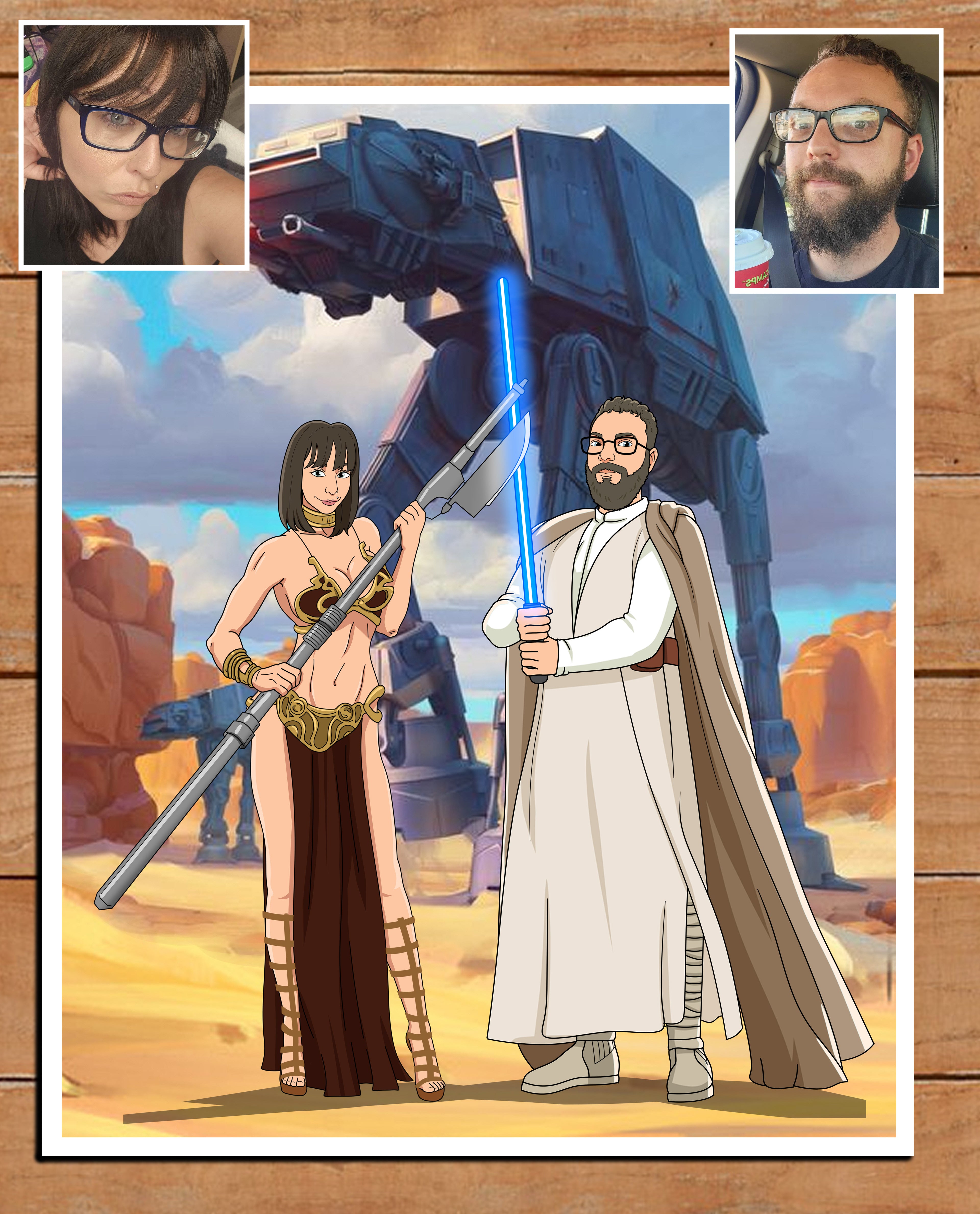 Custom Star Wars Portrait, Turn Yourself into a Jedi or Sith