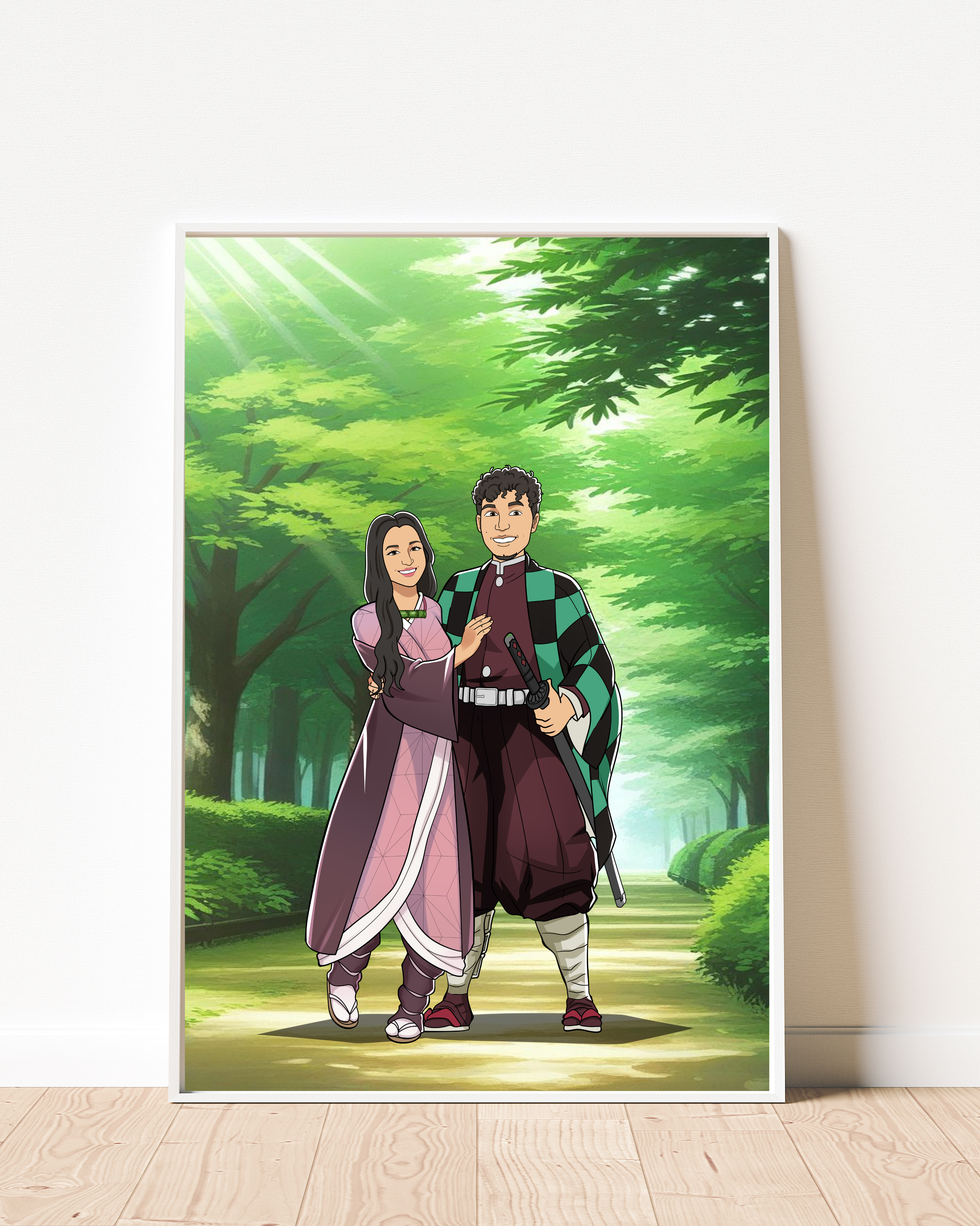 Custom Demon Slayer Anime Portrait, Become a Hashira or Demon