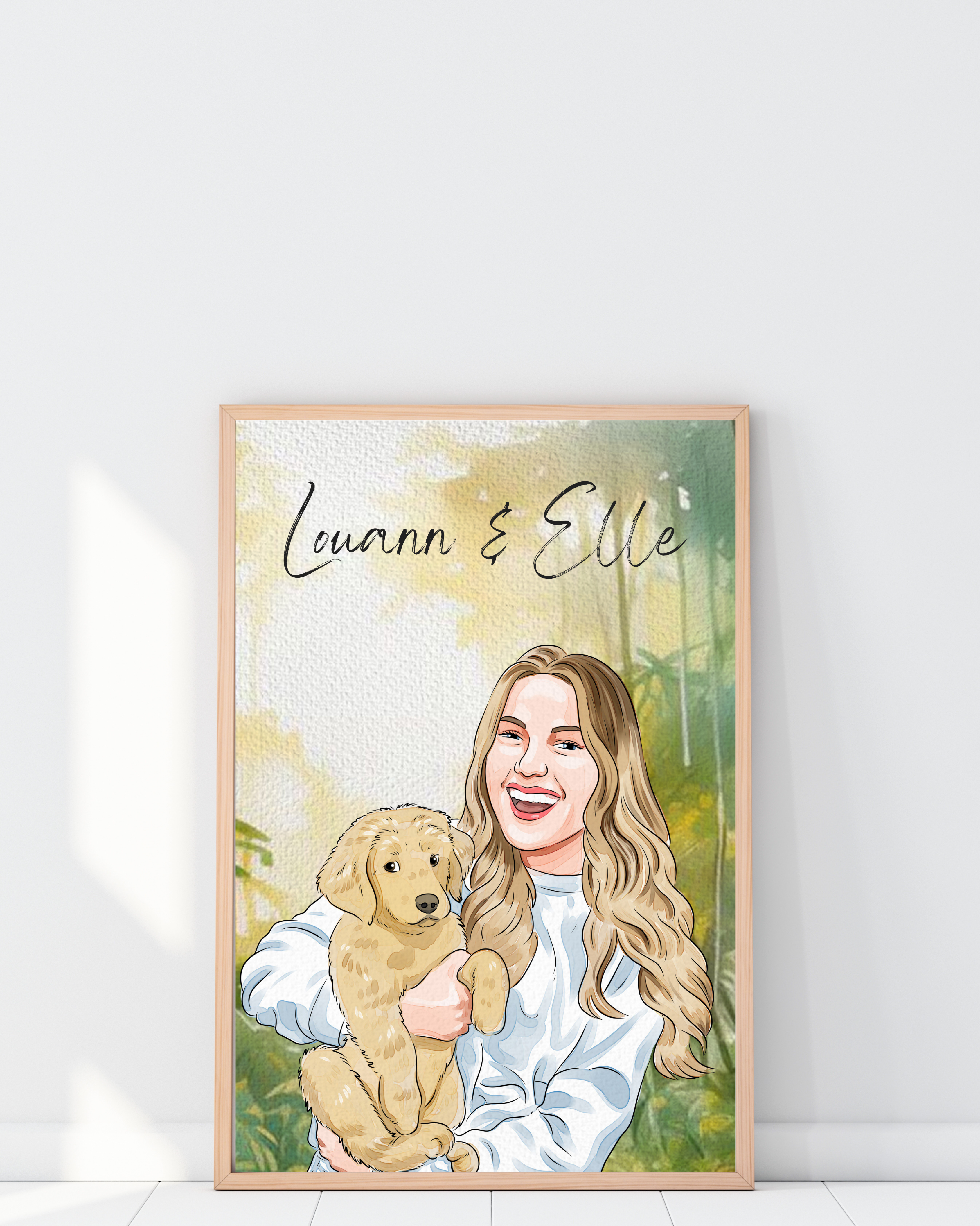 Custom Hand Drawn Digital Portrait with Background From Photo, Couple Portrait, Gift for Girlfriend/Boyfriend