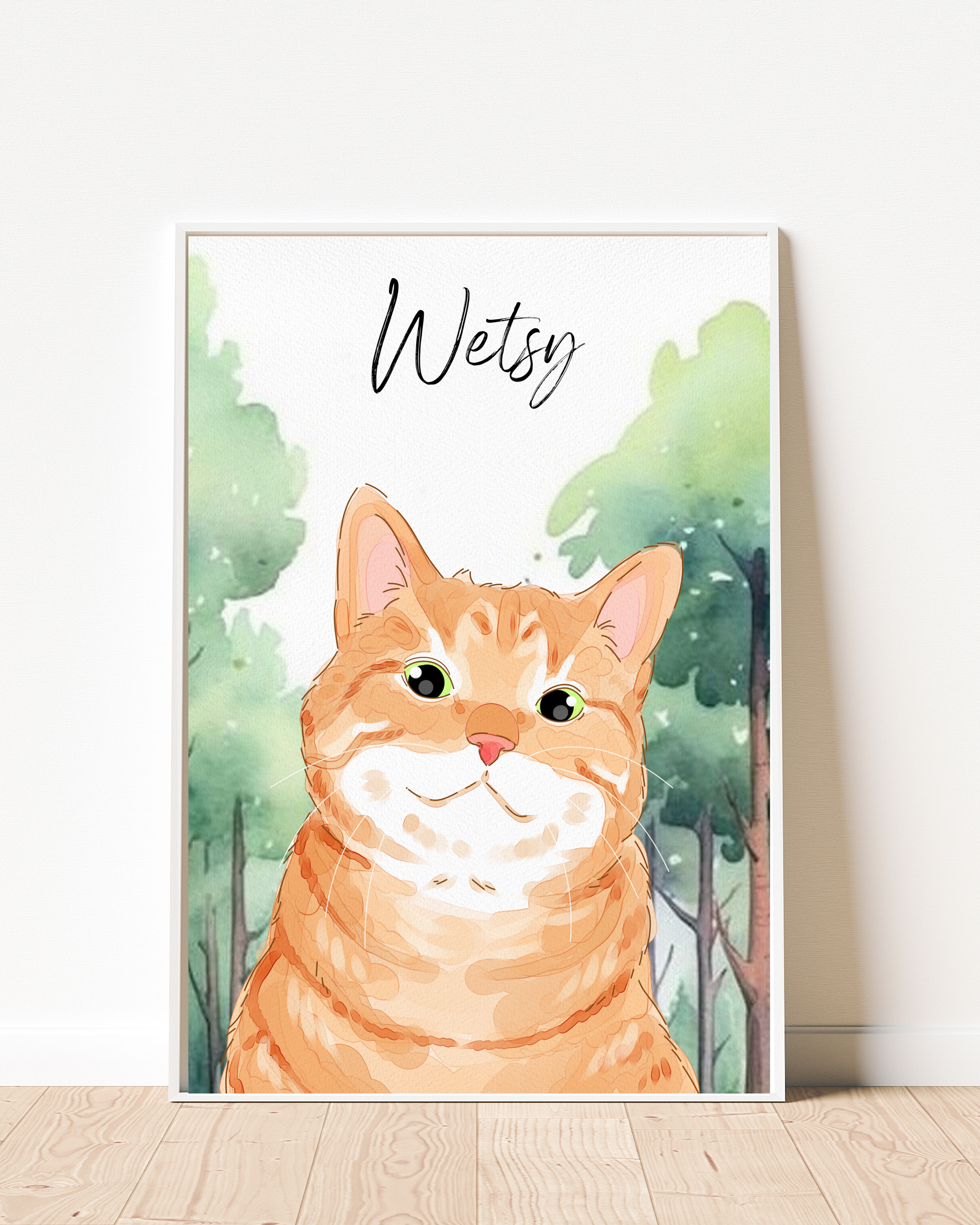 Custom Cat Digital Portrait | Personalized Pet Artwork | Unique Gift for Cat Lovers, Cat Owners & Pet Memorial Digital Art