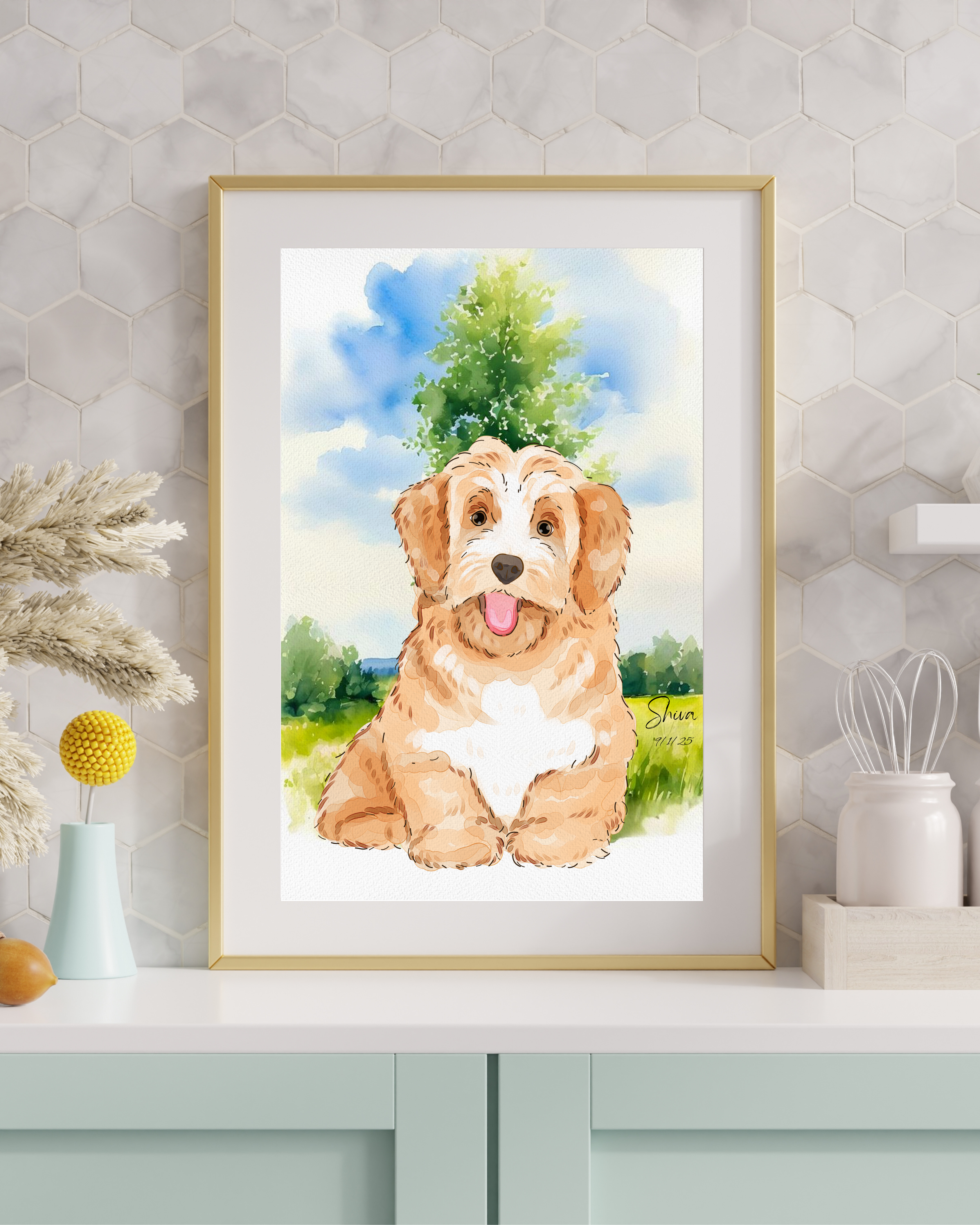 Custom Watercolor Pet Portrait – Digital Pet Painting from Photo | 3-Day Turnaround | Dog, Cat, Pet Memorial Gift