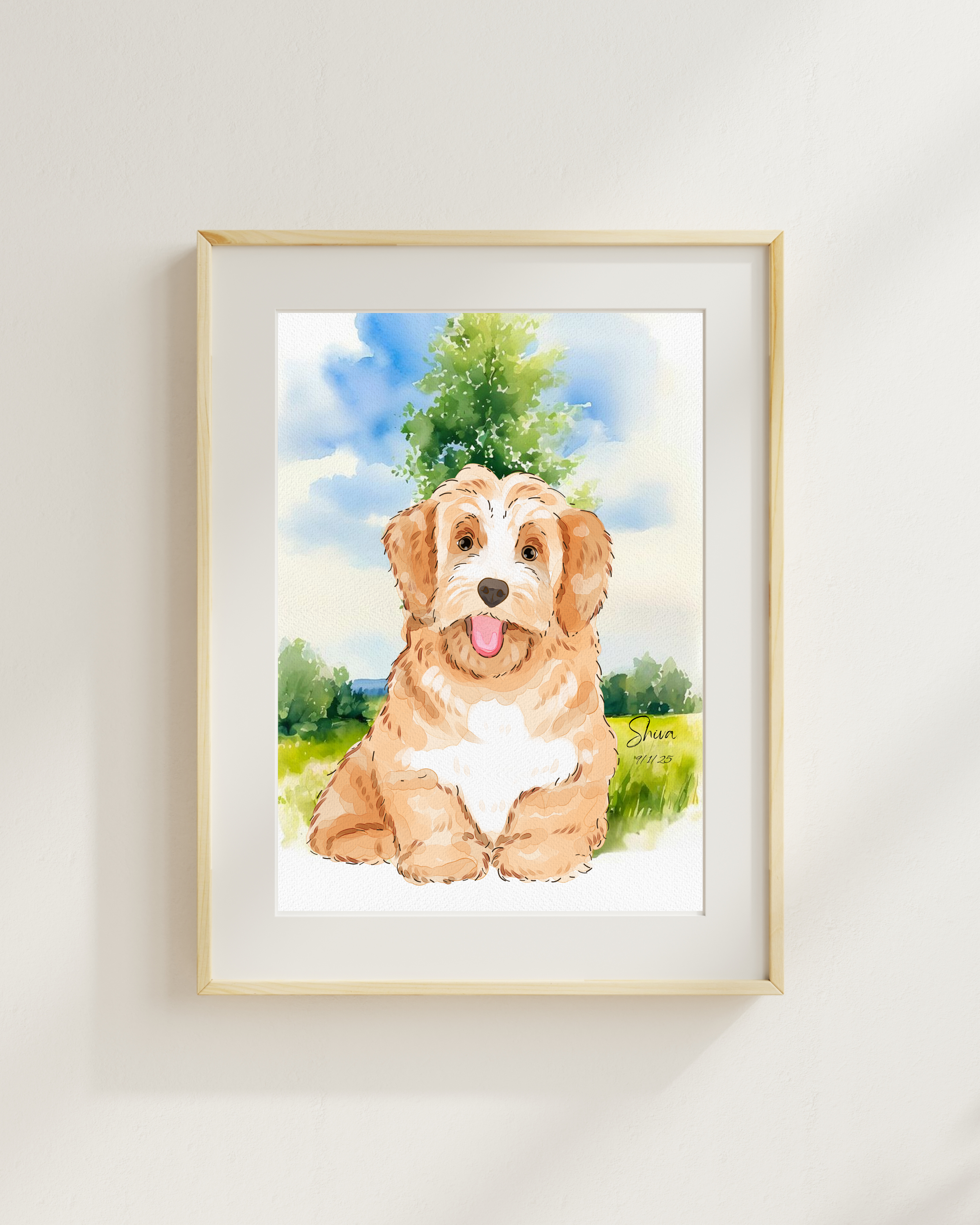 Custom Watercolor Pet Portrait – Digital Pet Painting from Photo | 3-Day Turnaround | Dog, Cat, Pet Memorial Gift