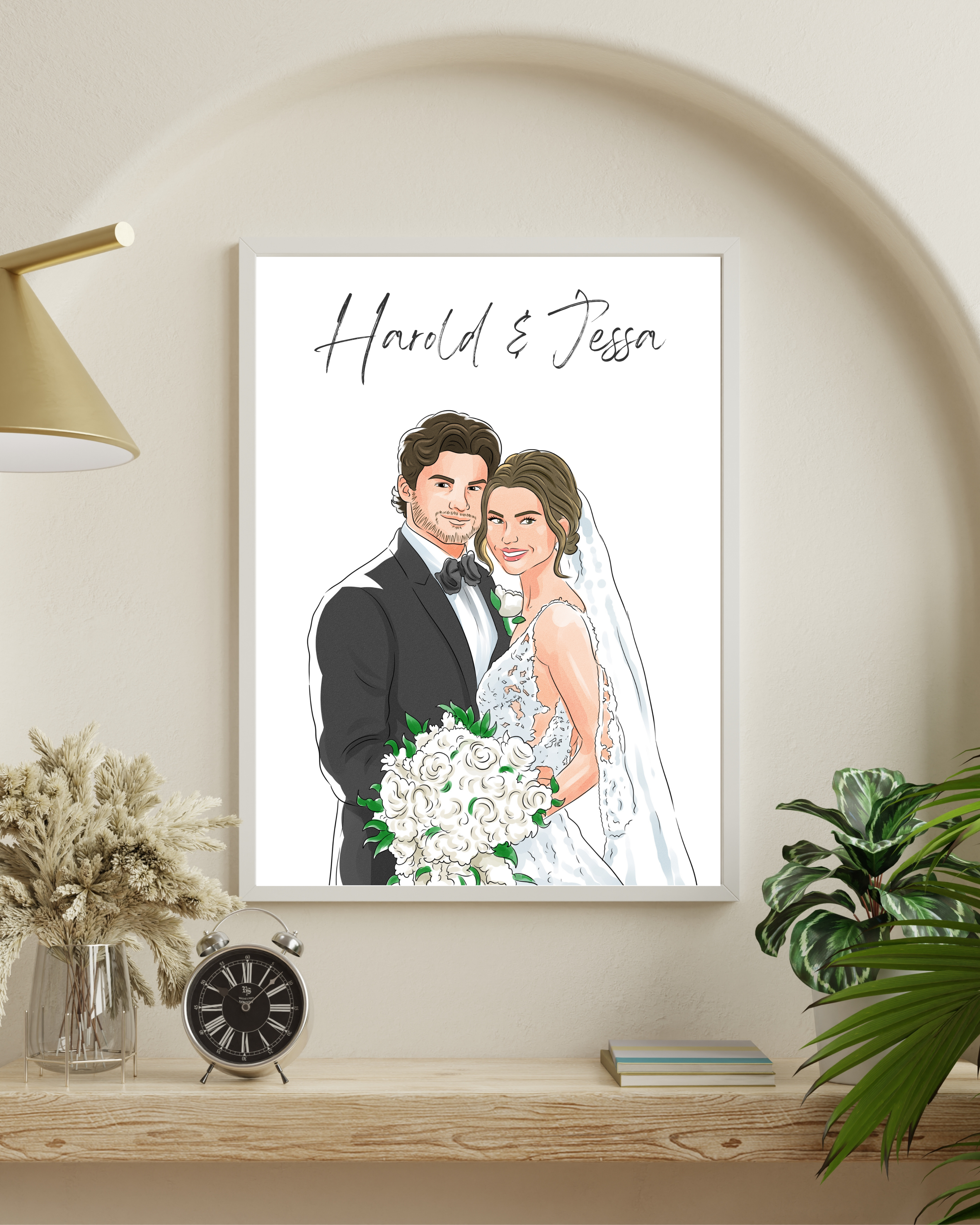 Custom Digital Watercolor Portrait From Photo, Couple, Wedding, Anniversary gift