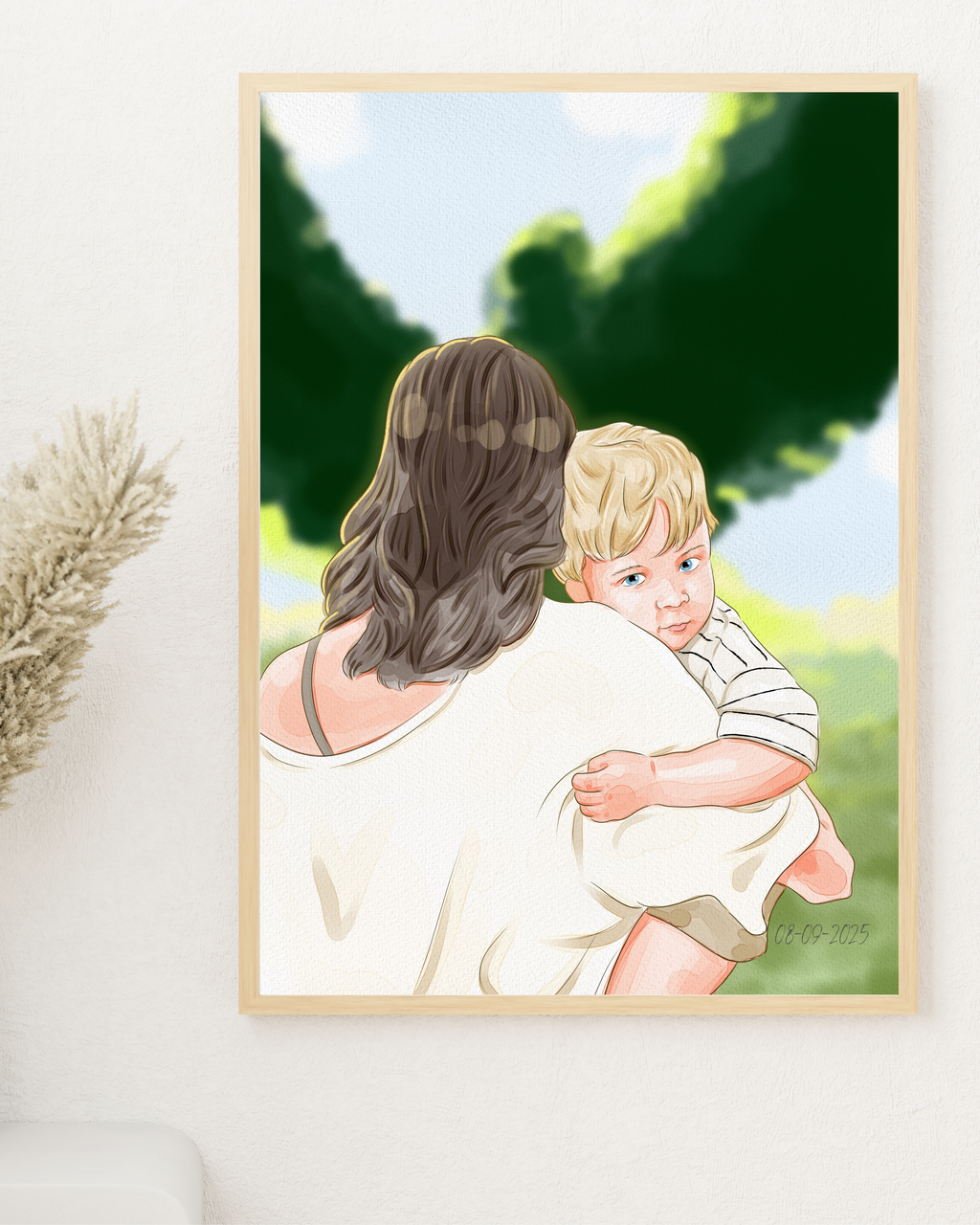 Custom Digital Watercolor Portrait | Couple, Family & Pets |