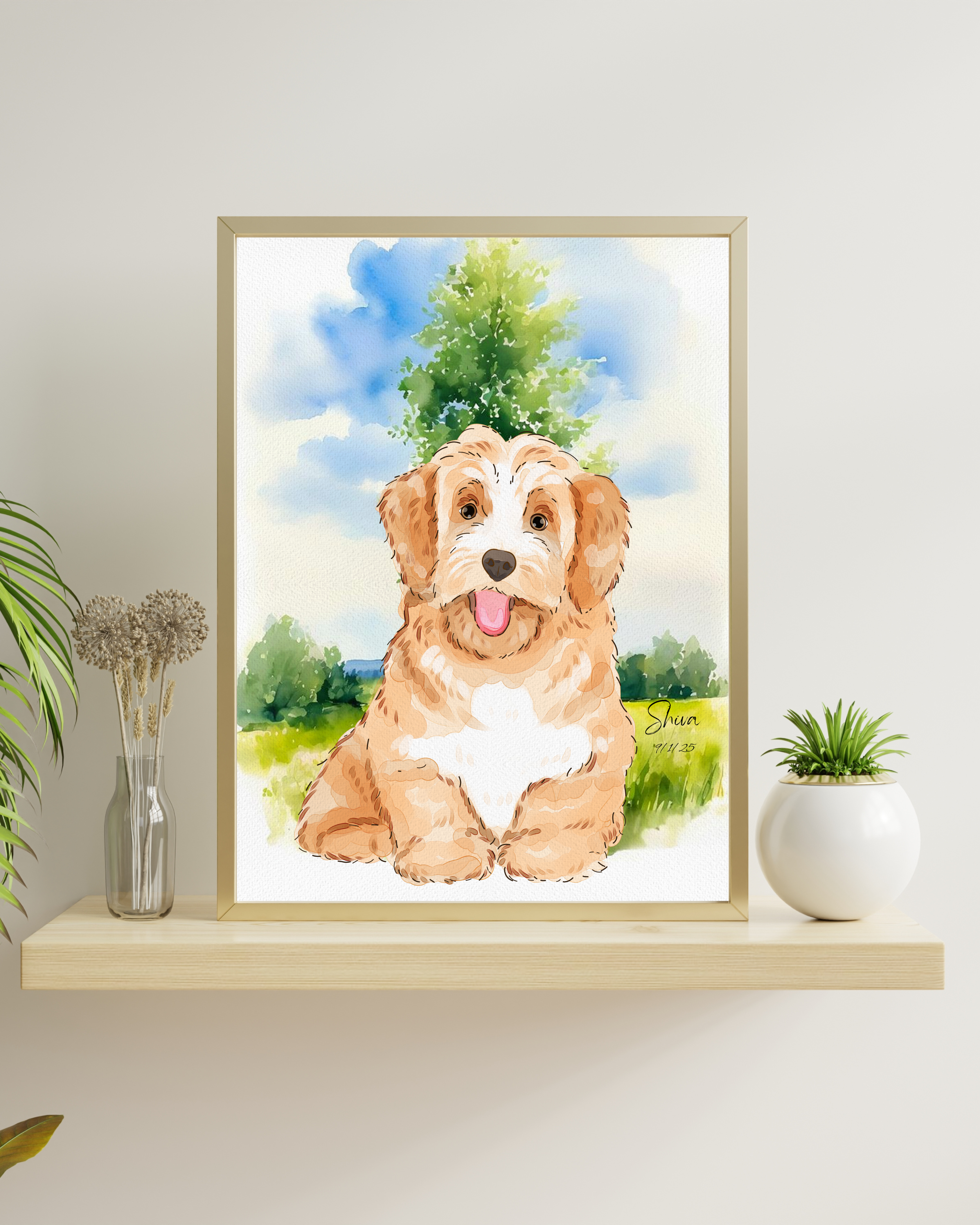 Custom Watercolor Pet Portrait – Digital Pet Painting from Photo | 3-Day Turnaround | Dog, Cat, Pet Memorial Gift