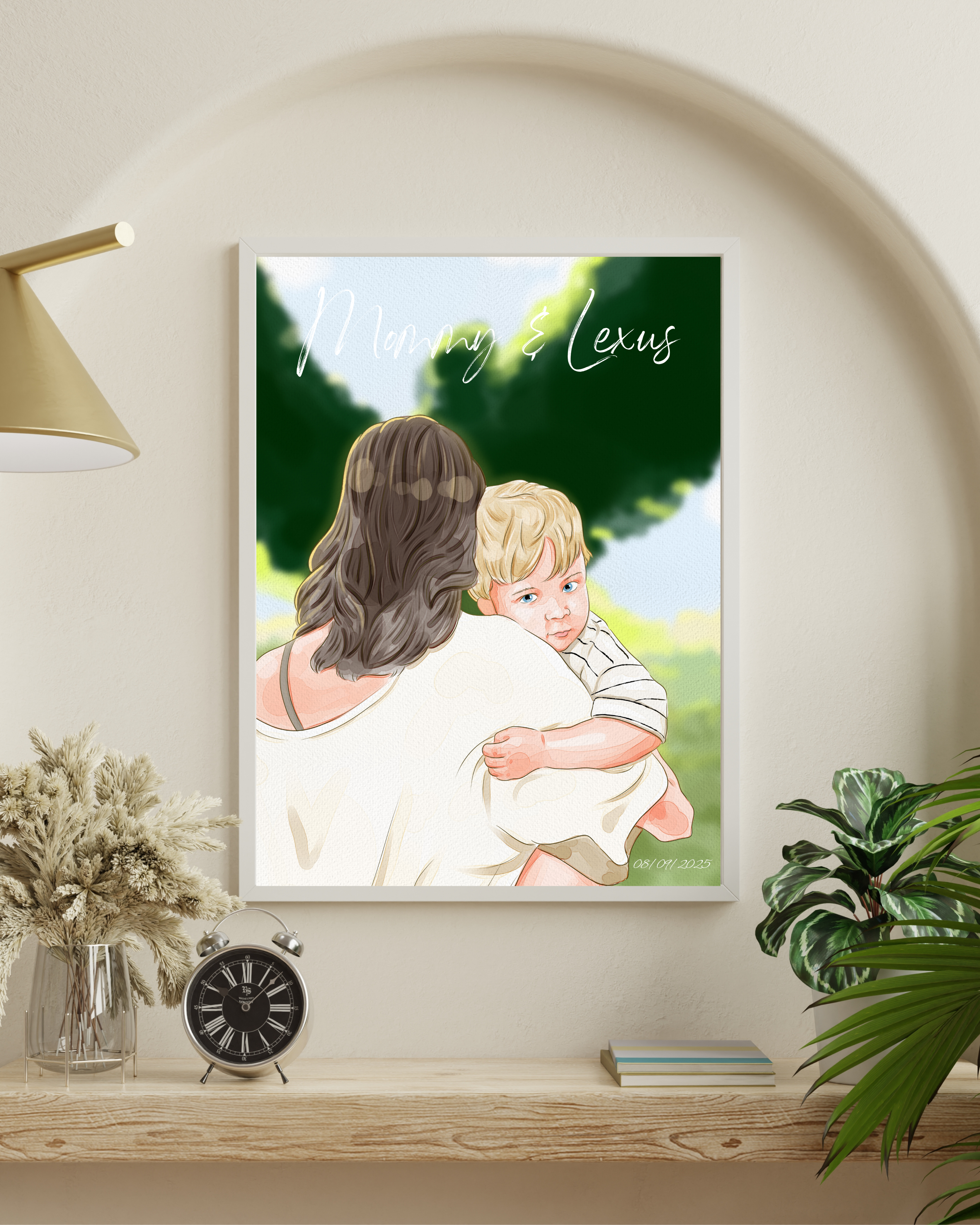 Custom Digital Watercolor Portrait | Couple, Family & Pets |
