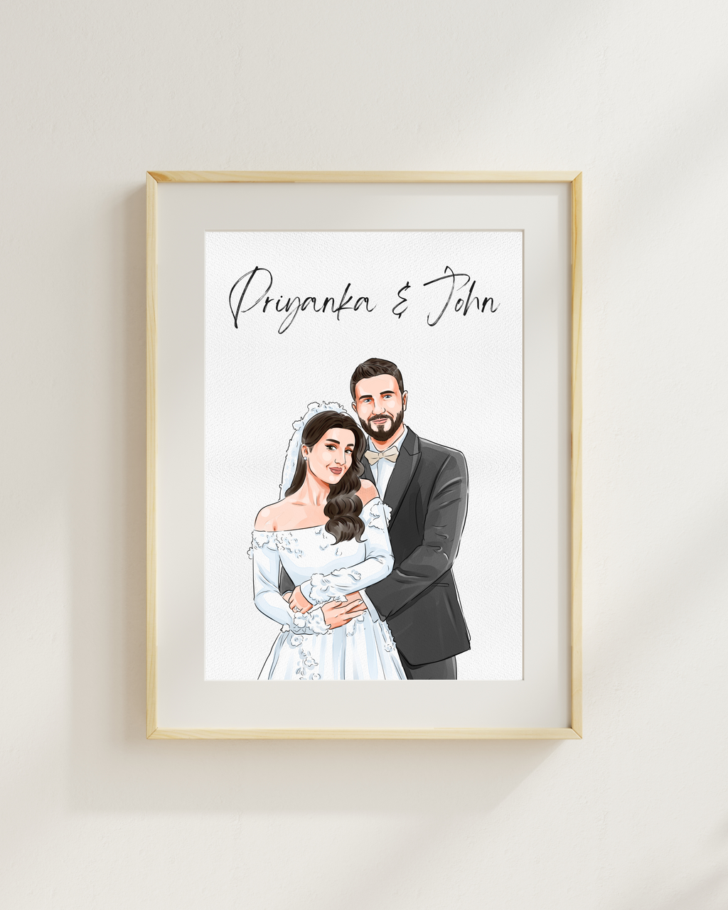 Custom Wedding portrait, Digital Couple Portrait, Wedding gift for couple, Personalized wedding art, Custom anniversary gift