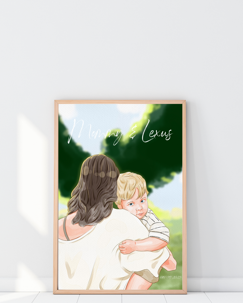 Custom Digital Watercolor Portrait | Couple, Family & Pets |