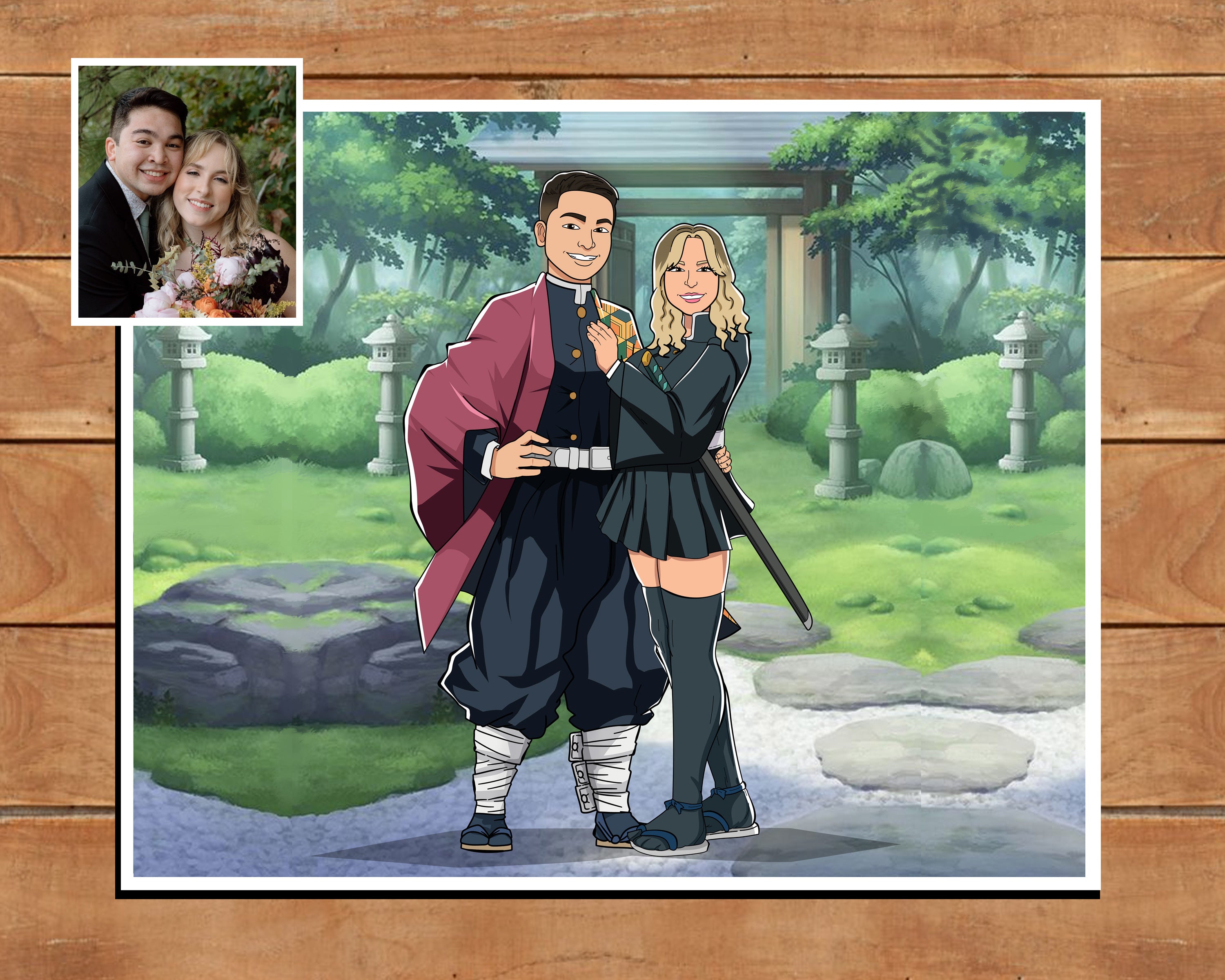 Custom Demon Slayer Anime Portrait, Become a Hashira or Demon