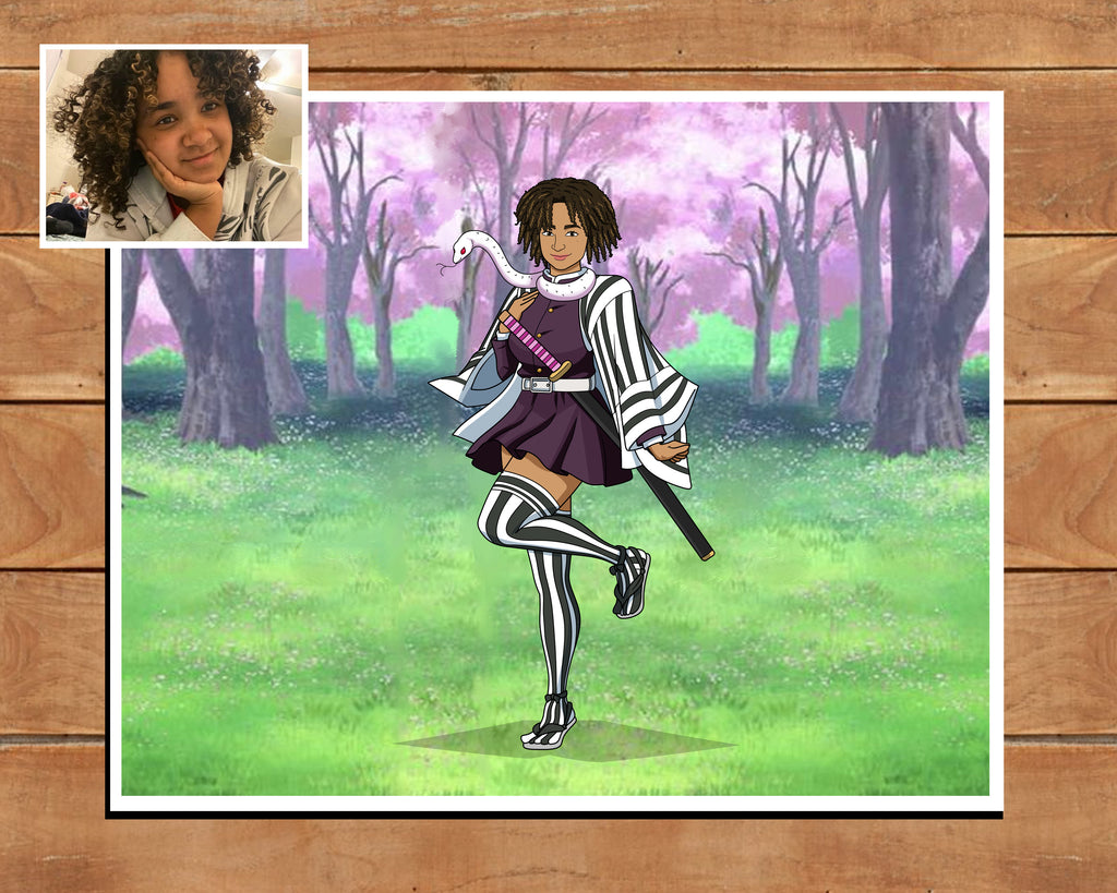 Custom Demon Slayer Anime Portrait, Become a Hashira or Demon