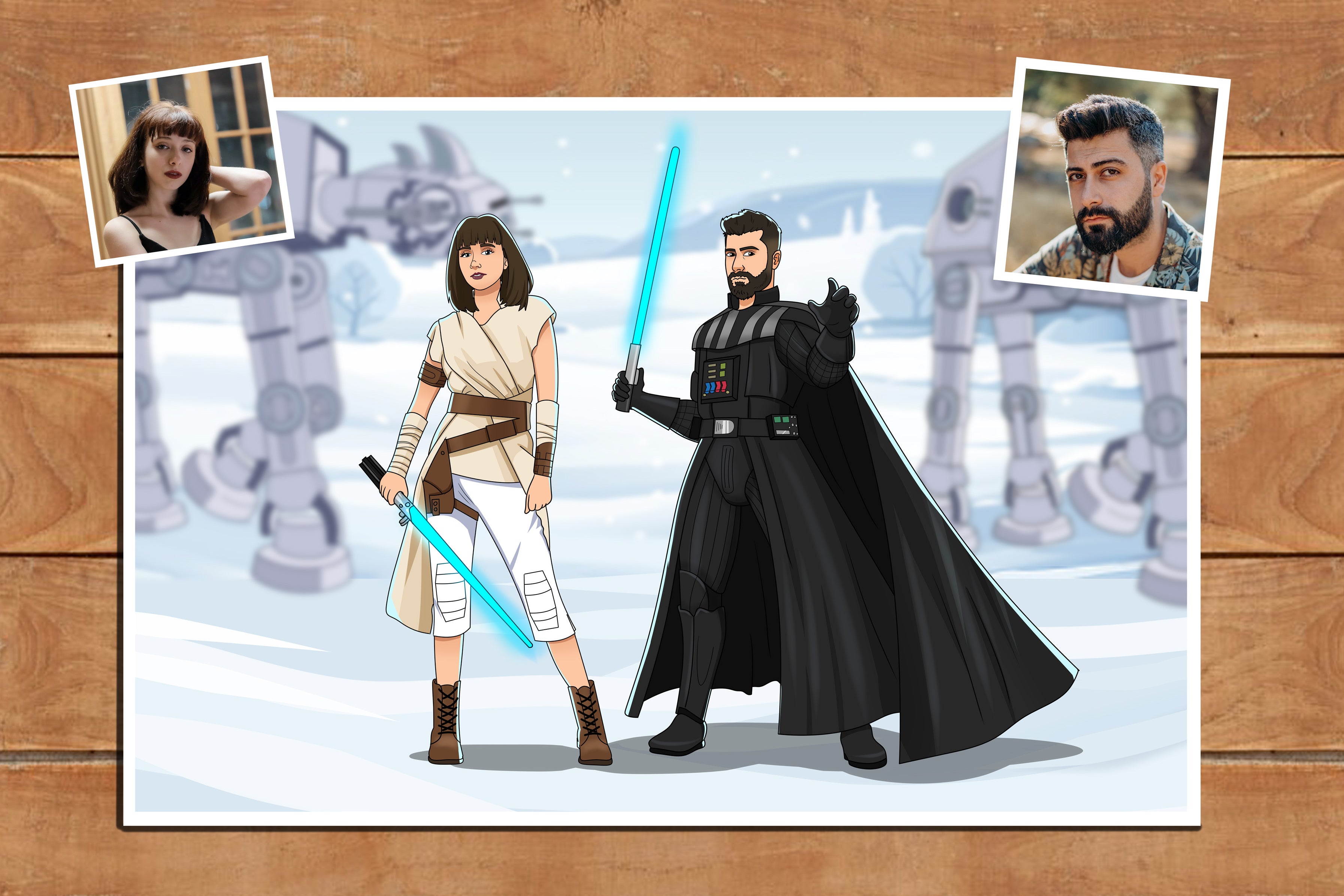 Custom Star Wars Portrait, Turn Yourself into a Jedi or Sith