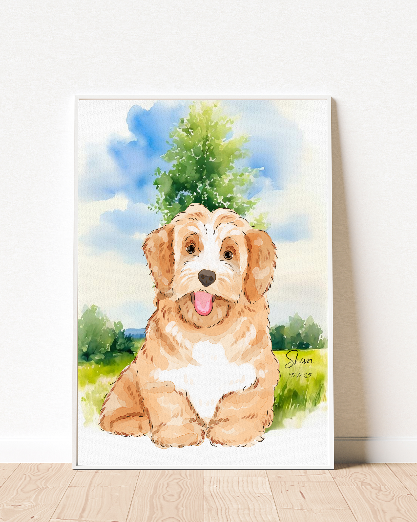 Custom Watercolor Pet Portrait – Digital Pet Painting from Photo | 3-Day Turnaround | Dog, Cat, Pet Memorial Gift