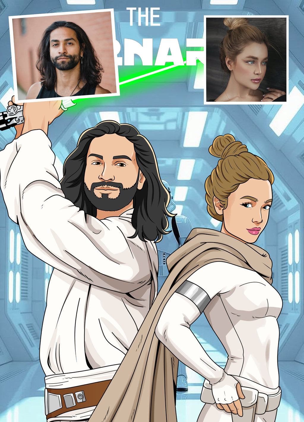 Custom Star Wars Portrait  Personalized Digital Artwork | Jedi or Sith Style | 1-Day Turnaround