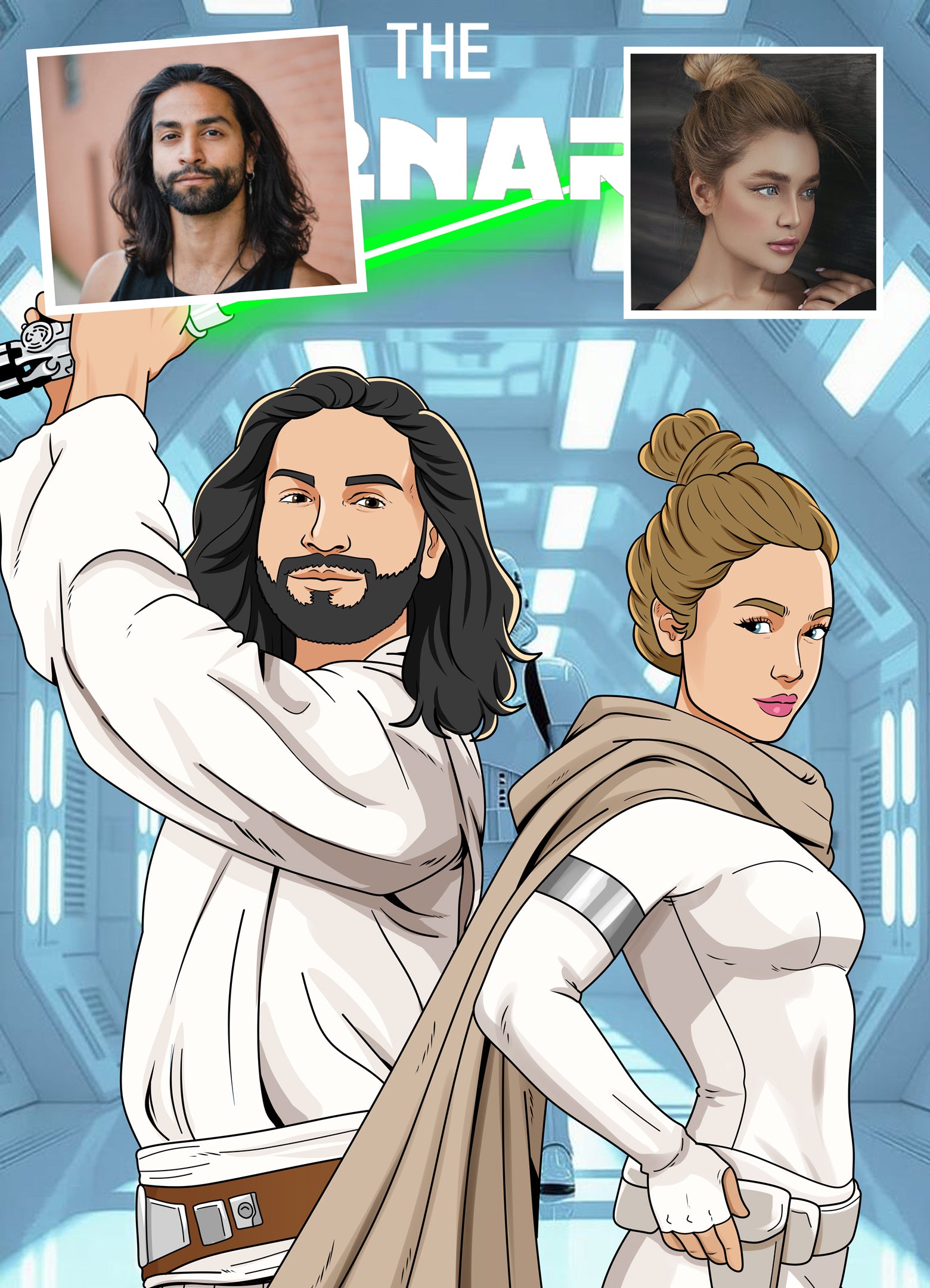 Custom Star Wars Portrait  Personalized Digital Artwork | Jedi or Sith Style | 1-Day Turnaround