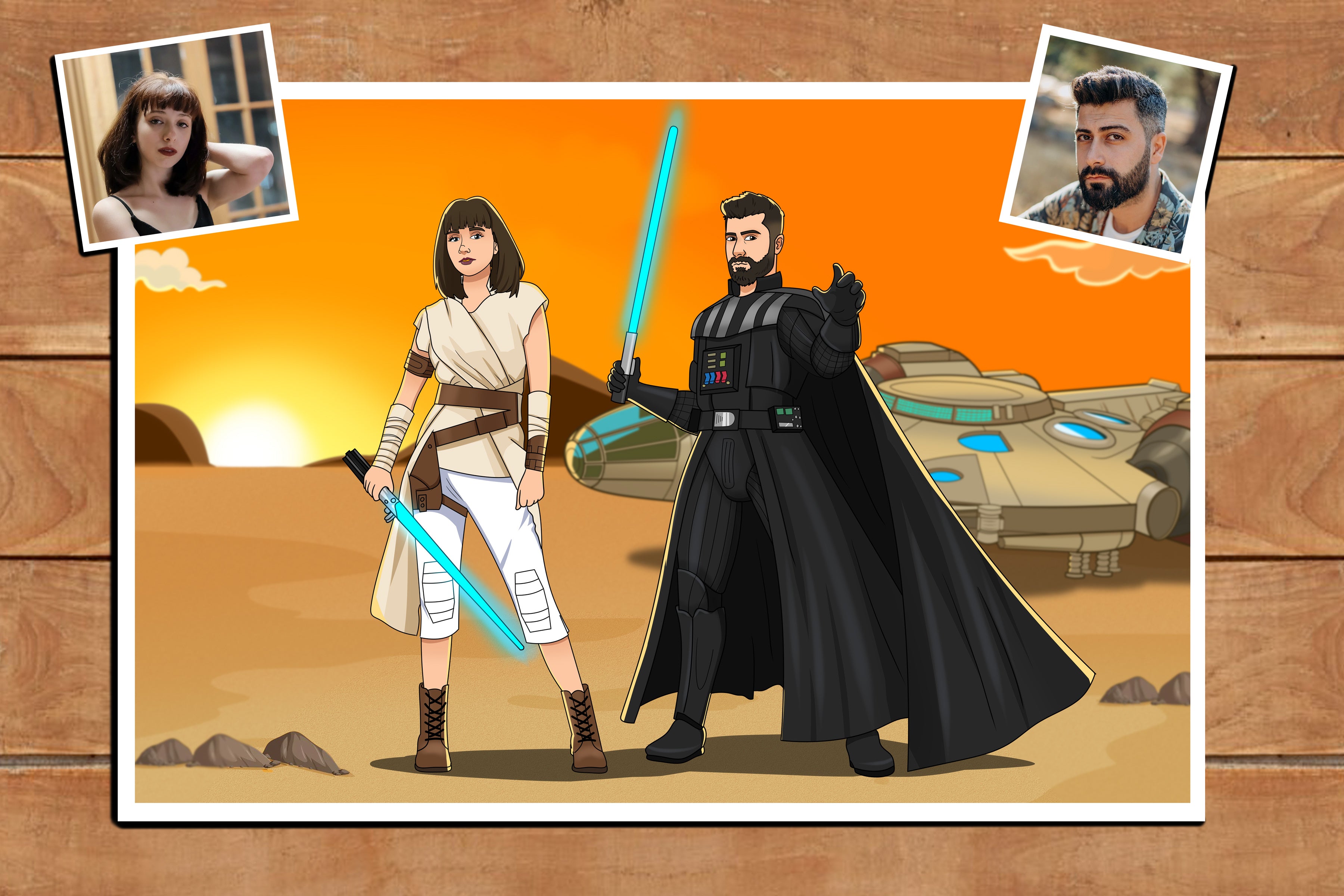 Custom Star Wars Portrait, Turn Yourself into a Jedi or Sith